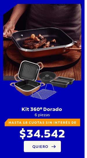 Kit 360º Dorado6 piezas ¡HASTA 18 CUOTAS SIN INTERÉS DE $26.580!